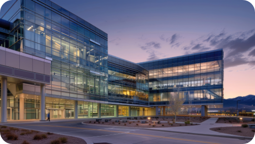 The exterior of a medical center