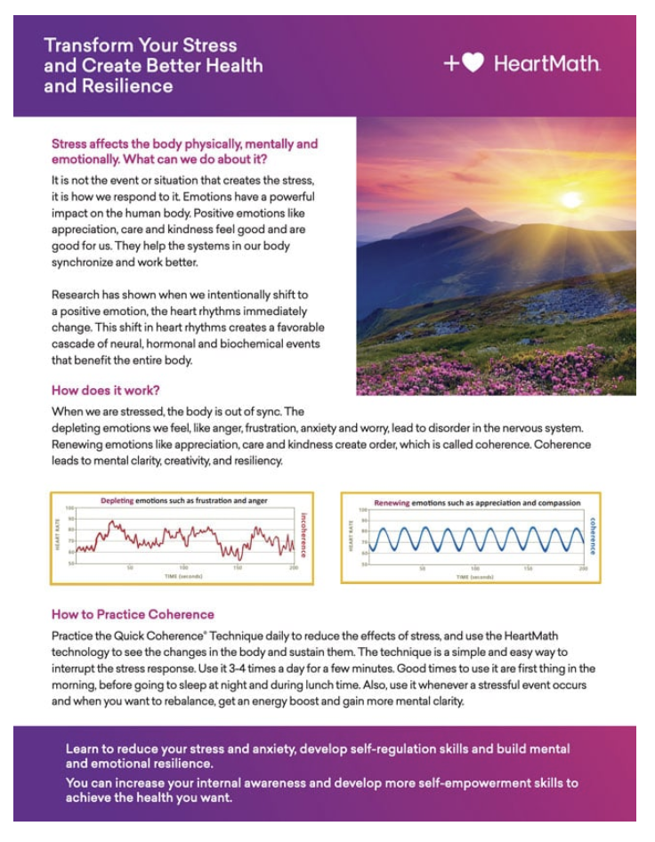 Handout: Transform Your Stress and Create Better Health and Resilience